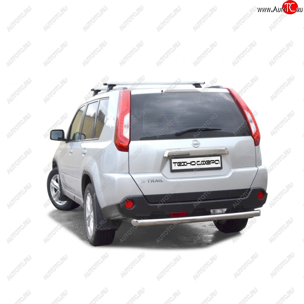 26 799 р. Защита заднего бампера нержавейка d63,5 (Труба),Техно Сфера Nissan X-trail 2 T31 дорестайлинг (2007-2011) (нержавейка)  с доставкой в г. Майкоп