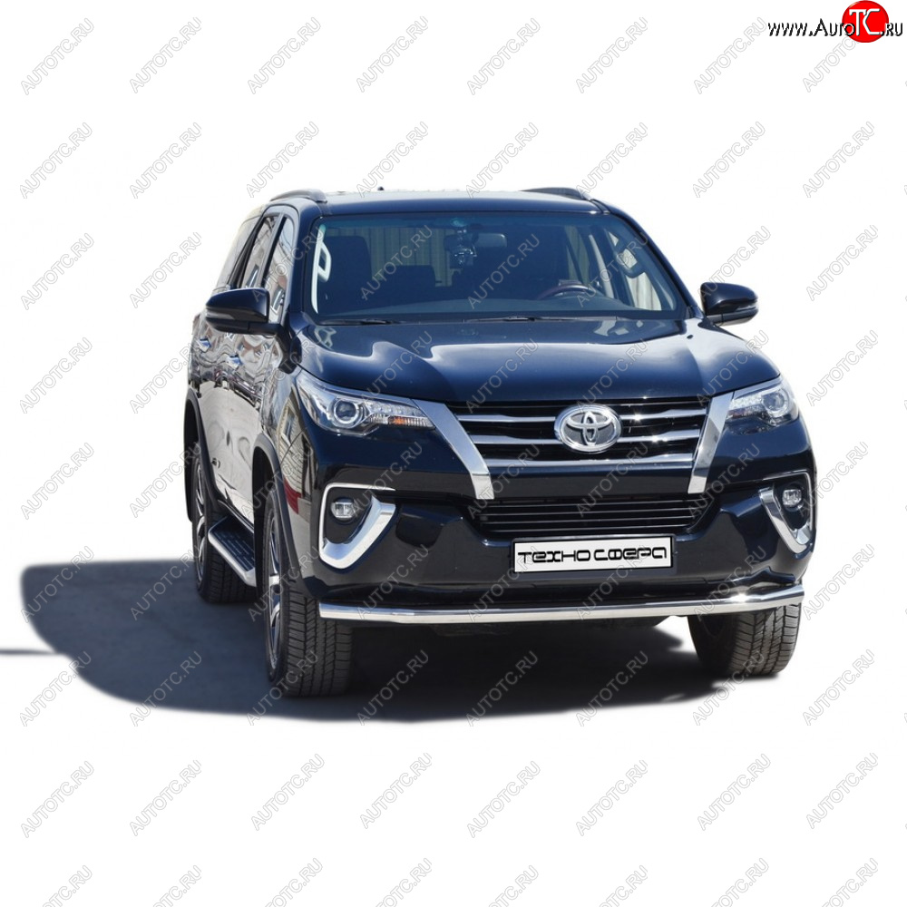 32 999 р. Защита переда труба нержавейка d63.5, Техно сфера  Toyota Fortuner ( AN50/AN60,  AN160) (2004-2025) дорестайлинг, 1-ый рестайлинг, 2-ой рестайлинг, рестайлинг (Нержавейка)  с доставкой в г. Майкоп