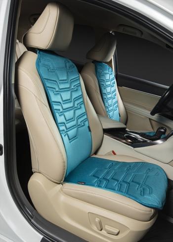 2 599 р. Накидка на сиденье (1 место Афины) ЛЮКС ст ФОРТ Lord Autofashion   (бирюзовый, строчка темно-бирюзовая)  с доставкой в г. Майкоп. Увеличить фотографию 3