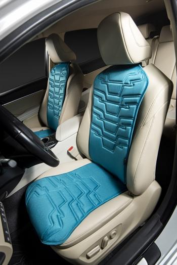 2 599 р. Накидка на сиденье (1 место Афины) ЛЮКС ст ФОРТ Lord Autofashion   (бирюзовый, строчка темно-бирюзовая)  с доставкой в г. Майкоп. Увеличить фотографию 2