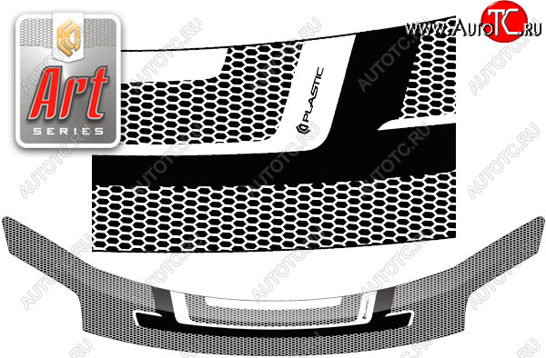 2 299 р. Дефлектор капота CA-Plastic  Toyota Sienta Dice (2011-2015) хэтчбек 5 дв. (серия Art черная)  с доставкой в г. Майкоп