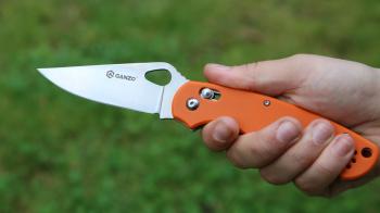 3 379 р. Нож складной GANZO с клипсой, длина клинка 87 мм, сталь 440С, оранжевый  g729-or  с доставкой в г. Майкоп. Увеличить фотографию 9