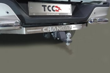 Фаркоп (тягово-сцепное устройство) ТСС Тюнинг Changan Hunter Plus (2022-2025) пикап (оцинкованный, шар E нержавейка, надпись Changan)