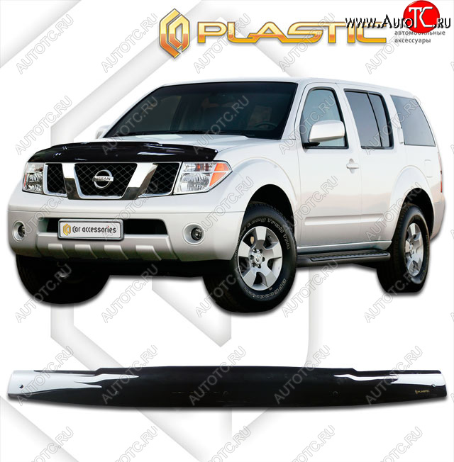 1 999 р. Дефлектор капота CA-Plastic  Nissan Terrano2  R20 (1999-2006) 2-ой рестайлинг (серия Classic черный)  с доставкой в г. Майкоп