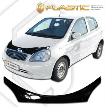 2 159 р. Дефлектор капота (Clavia) CA-Plastic Toyota Vitz XP10 хэтчбэк 5 дв. (1998-2001) (серия Classic черный)  с доставкой в г. Майкоп. Увеличить фотографию 2