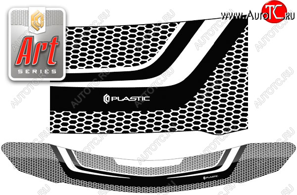 2 079 р. Дефлектор капота CA-Plastic  Mazda Demio  3 DE (2007-2014) дорестайлинг, рестайлинг (Серия Art графит)  с доставкой в г. Майкоп