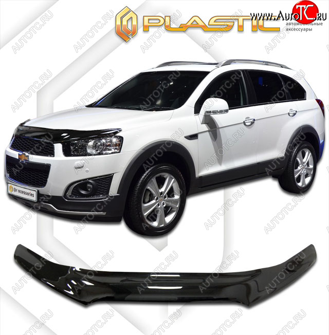 2 199 р. Дефлектор капота (exclusive) CA-Plastic  Chevrolet Captiva (2011-2013) 1-ый рестайлинг (Classic черный)  с доставкой в г. Майкоп
