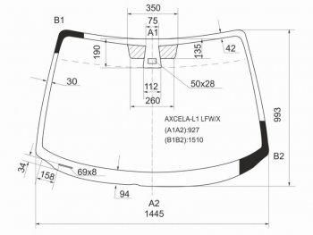 9 949 р. Стекло лобовое (Датчик дождя) Mazda 3 03-09 XYG AXCELA-L1 LFW/X  с доставкой в г. Майкоп. Увеличить фотографию 1