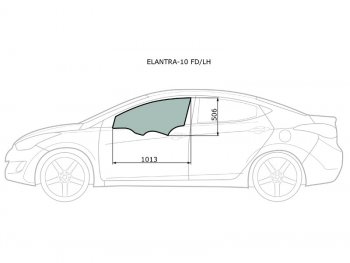 2 599 р. Стекло боковое опускное (Спереди Слева Цвет зеленый) Hyundai Elantra 10-16  Avante 10-15 XYG ELANTRA-10 FD/LH  с доставкой в г. Майкоп. Увеличить фотографию 1