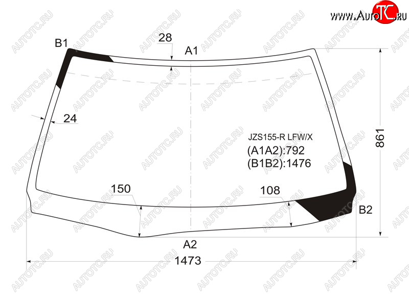 5 849 р. Стекло лобовое Toyota Crown 95-01 XYG JZS155-R LFW/X  с доставкой в г. Майкоп