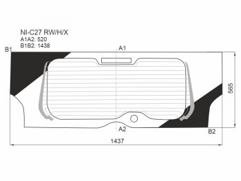 10 999 р. Стекло заднее (Цвет зеленый Обогрев) Nissan Serena 16-22 XYG NI-C27 RW/H/X  с доставкой в г. Майкоп. Увеличить фотографию 1
