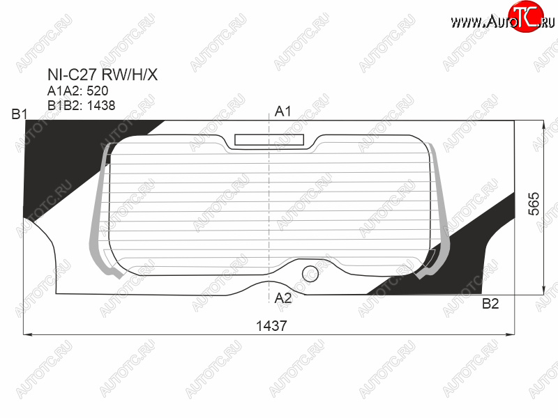 10 999 р. Стекло заднее (Цвет зеленый Обогрев) Nissan Serena 16-22 XYG NI-C27 RW/H/X  с доставкой в г. Майкоп