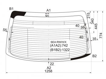 6 599 р. Стекло заднее (Цвет зеленый Обогрев Антенна) Honda Accord 02-08  Acura TSX 03-08 XYG SEA RW/H/X  с доставкой в г. Майкоп. Увеличить фотографию 1