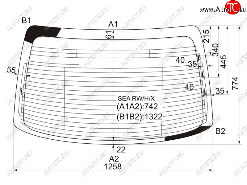 6 599 р. Стекло заднее (Цвет зеленый Обогрев Антенна) Honda Accord 02-08  Acura TSX 03-08 XYG SEA RW/H/X  с доставкой в г. Майкоп