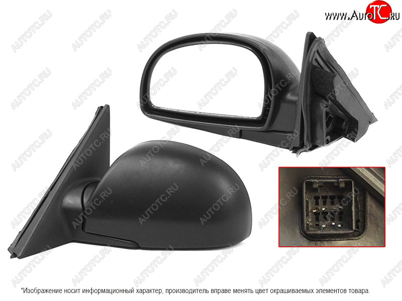 2 799 р. Боковое левое зеркало заднего вида (5 контактов) SAT  Hyundai Accent  2 LC (1999-2012) седан дорестайлинг (ТагАЗ) (неокрашенное)  с доставкой в г. Майкоп