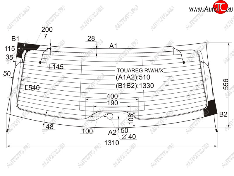 11 699 р. Стекло заднее (Цвет зеленый Обогрев Антенна) Volkswagen Touareg 02-10 XYG TOUAREG RW/H/X  с доставкой в г. Майкоп