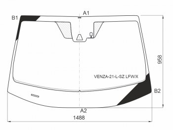 14 899 р. Стекло лобовое (Камера Датчик дождя) Toyota Venza 20- XYG VENZA-21-L-SZ LFW/X  с доставкой в г. Майкоп. Увеличить фотографию 1