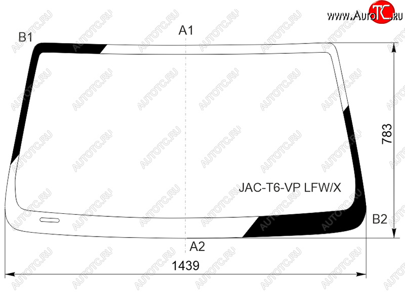 6 499 р. Стекло лобовое JAC T6 18-  T8 18-  T8 Pro 20-  Sollers ST6 23-  ST8 24- XYG JAC-T6-VP LFW/X  с доставкой в г. Майкоп