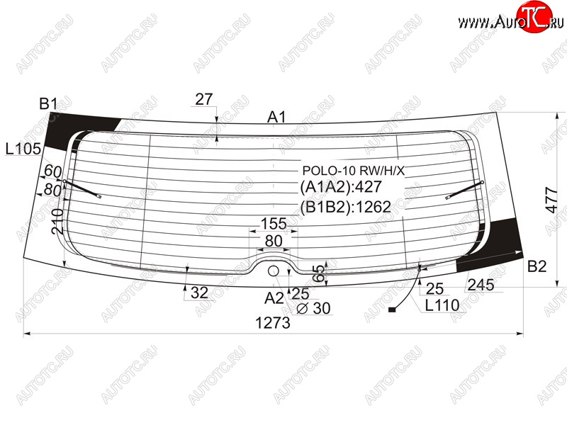 9 549 р. Стекло заднее (Цвет зеленый Обогрев Антенна) Volkswagen Polo 09-20 XYG POLO-10 RW/H/X  с доставкой в г. Майкоп