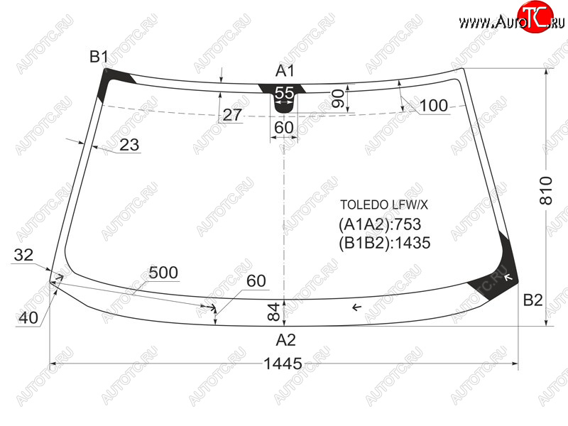 5 849 р. Стекло лобовое Chery Amulet A15 03-12  SEAT Toledo 91-99  Vortex Corda 10-12 XYG TOLEDO LFW/X  с доставкой в г. Майкоп