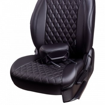 12 749 р. Комплект чехлов для сидений (РЗС 40/60, 3Г, Орегон) БАЙРОН Lord Autofashion  Audi A3  8PA хэтчбэк 5 дв. (2003-2013) дорестайлинг, 1-ый рестайлинг, 2-ой рестайлинг, 3-ий рестайлинг (черный, вставка черная, строчка черная)  с доставкой в г. Майкоп. Увеличить фотографию 2