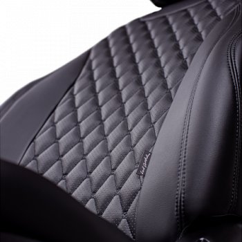 12 749 р. Комплект чехлов для сидений (РЗС 40/60, 3Г, Орегон) БАЙРОН Lord Autofashion  Audi A3  8PA хэтчбэк 5 дв. (2003-2013) дорестайлинг, 1-ый рестайлинг, 2-ой рестайлинг, 3-ий рестайлинг (черный, вставка черная, строчка черная)  с доставкой в г. Майкоп. Увеличить фотографию 4