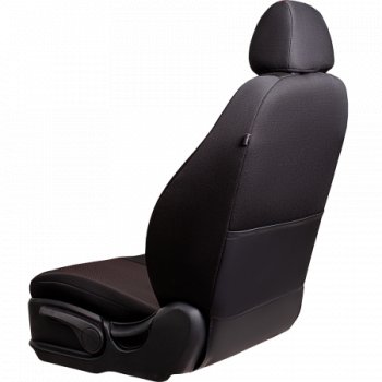 4 949 р. Комплект чехлов для сидений, (РЗС 40/60, 3Г жаккард) Дублин Lord Autofashion  Chevrolet Aveo  T300 (2011-2015) хэтчбек (черный, вставка Ёж Красная, строчка черная)  с доставкой в г. Майкоп. Увеличить фотографию 7