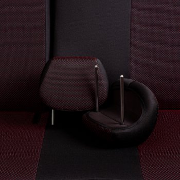 4 949 р. Комплект чехлов для сидений, (РЗС 40/60, 3Г жаккард) Дублин Lord Autofashion  Chevrolet Aveo  T300 (2011-2015) хэтчбек (черный, вставка Ёж Красная, строчка черная)  с доставкой в г. Майкоп. Увеличить фотографию 9