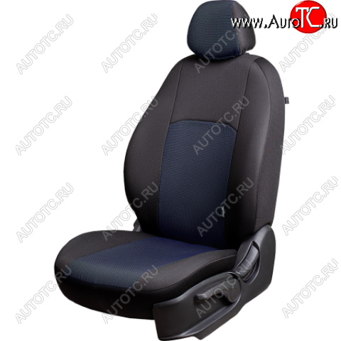 4 949 р. Комплект чехлов для сидений, (РЗС 40/60, 3Г жаккард) Дублин Lord Autofashion  Chevrolet Aveo  T300 (2011-2015) хэтчбек (черный, вставка Ёж Синяя, строчка черная)  с доставкой в г. Майкоп