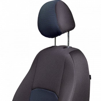 4 949 р. Комплект чехлов для сидений, (РЗС 40/60, 3Г жаккард) Дублин Lord Autofashion  Chevrolet Aveo  T300 (2011-2015) хэтчбек (черный, вставка Ёж Синяя, строчка черная)  с доставкой в г. Майкоп. Увеличить фотографию 2