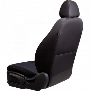 4 949 р. Комплект чехлов для сидений, (РЗС 40/60, 3Г жаккард) Дублин Lord Autofashion  Chevrolet Aveo  T300 (2011-2015) хэтчбек (черный, вставка Ёж Синяя, строчка черная)  с доставкой в г. Майкоп. Увеличить фотографию 5
