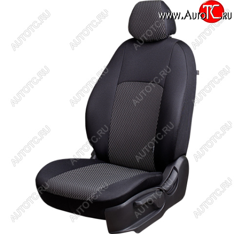 4 949 р. Комплект чехлов для сидений, (РЗС 40/60, 3Г жаккард) Дублин Lord Autofashion  Chevrolet Aveo  T300 (2011-2015) седан, хэтчбек (черный, вставка Прямоугольник черная, строчка черная)  с доставкой в г. Майкоп