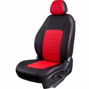  Комплект чехлов для сидений (РЗСиС 40/60 3Г Илана+Орегон) ТУРИН СТ Lord Autofashion  Chevrolet Spark  M200,250 (2005-2010) (черный, вставка красная, строчка красная)