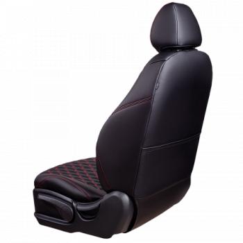 12 749 р. Комплект чехлов для сидений (РЗС 60/40 3Г Орегон) БАЙРОН Lord Autofashion CITROEN C4 B7 хэтчбэк 5 дв. (2011-2018) (черный, вставка черная, строчка красная)  с доставкой в г. Майкоп. Увеличить фотографию 2