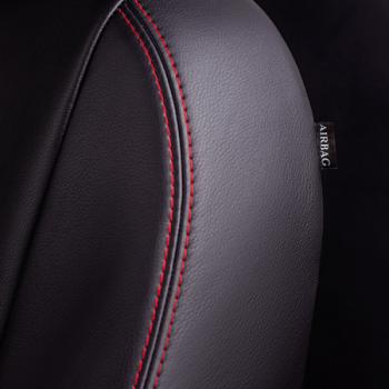 6 599 р. Комплект чехлов для сидений (ЦЗС Илана+Орегон) ТУРИН ст РОМБ Lord Autofashion  Daewoo Matiz  M150 (2000-2016) рестайлинг (черный, вставка черная+красная, строчка красная)  с доставкой в г. Майкоп. Увеличить фотографию 8