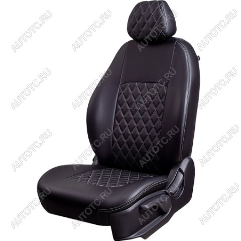 6 599 р. Комплект чехлов для сидений (ЦЗС Илана+Орегон) ТУРИН ст РОМБ Lord Autofashion  Daewoo Nexia  дорестайлинг (1995-2008) (черный, вставка черная+серая, строчка серая)  с доставкой в г. Майкоп