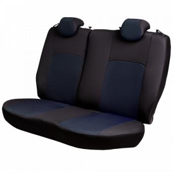 4 949 р. Комплект чехлов для сидений (ЦЗС 3Г Жаккард) Дублин Lord Autofashion  Datsun on-DO (2014-2021) седан дорестайлинг, седан рестайлинг (черный, вставка Ёж синяя)  с доставкой в г. Майкоп. Увеличить фотографию 5