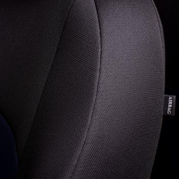 4 949 р. Комплект чехлов для сидений (ЦЗС 3Г Жаккард) Дублин Lord Autofashion  Datsun on-DO (2014-2021) седан дорестайлинг, седан рестайлинг (черный, вставка Ёж синяя)  с доставкой в г. Майкоп. Увеличить фотографию 8