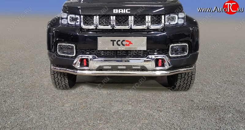 24 999 р. Защита переднего бампера нижняя d60,3 мм ТСС Тюнинг  BAIC BJ40 (2022-2025) (нержавейка)  с доставкой в г. Майкоп