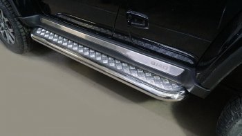 Пороги с площадкой 60,3 мм ТСС Тюнинг BAIC BJ40 (2022-2025) (серые)