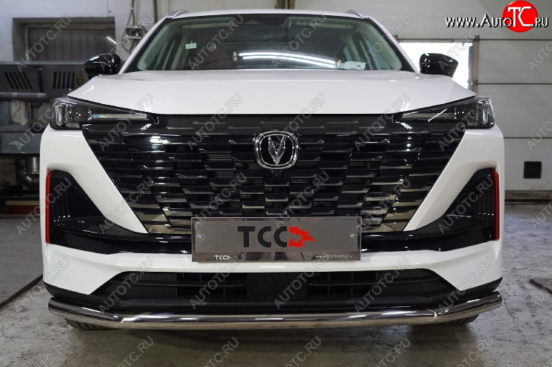 20 799 р. Защита переднего бампера нижняя d60,3 мм ТСС Тюнинг  Changan CS55 Plus (2021-2025) (нержавейка)  с доставкой в г. Майкоп