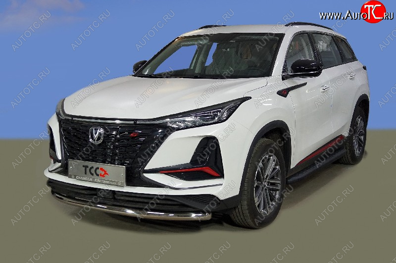 17 349 р. Защита переднего бампера нижняя d60,3 мм ТСС Тюнинг  Changan CS75 Plus (2022-2025) (нержавейка)  с доставкой в г. Майкоп