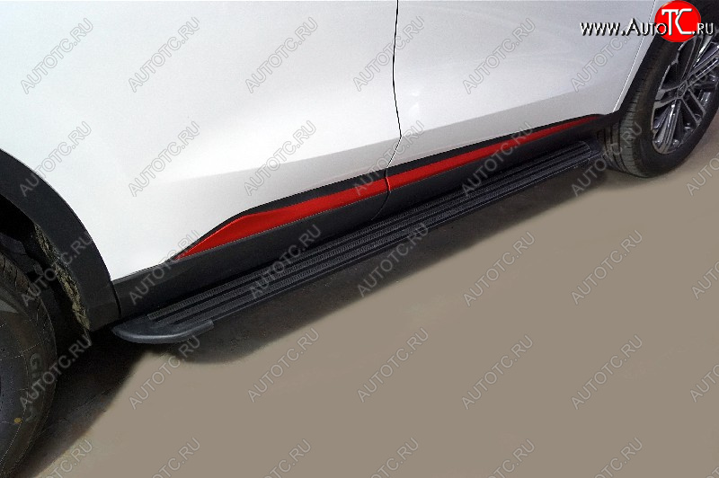 21 999 р. Пороги алюминиевые Slim Line ТСС Тюнинг  Changan CS75 (2018-2022) 1-ый рестайлинг (Black)  с доставкой в г. Майкоп