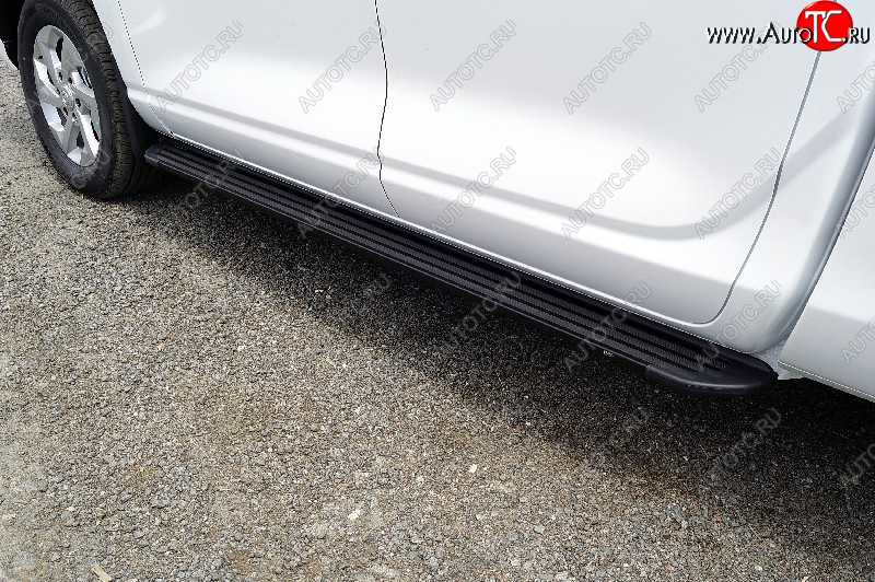 22 999 р. Пороги алюминиевые Slim Line ТСС Тюнинг  Changan Hunter Plus (2022-2025) пикап (Black)  с доставкой в г. Майкоп