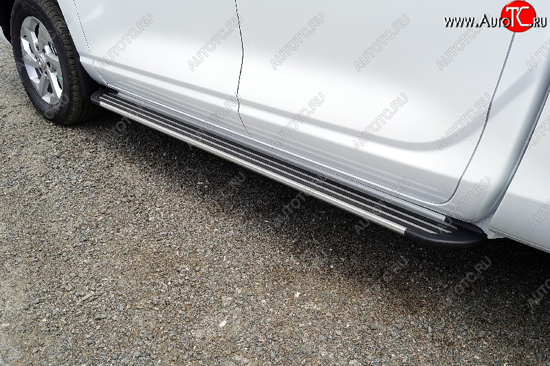 21 999 р. Пороги алюминиевые Slim Line ТСС Тюнинг  Changan Hunter Plus (2022-2025) пикап (Silver)  с доставкой в г. Майкоп