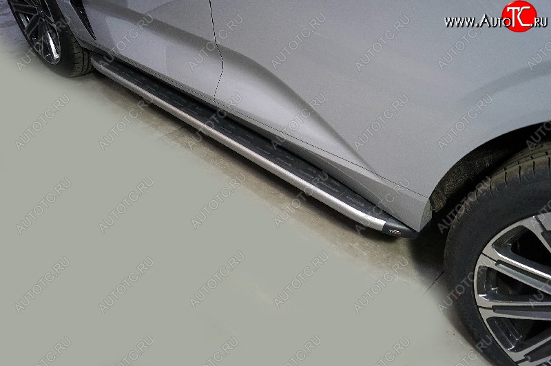 21 999 р. Пороги алюминиевые с пластиковой накладкой, ТСС Тюнинг  Changan UNI-K (2020-2025) (карбон серебро)  с доставкой в г. Майкоп