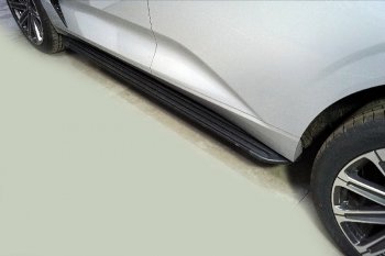 Пороги алюминиевые Slim Line ТСС Тюнинг Changan UNI-V (2021-2025) лифтбэк (Black)