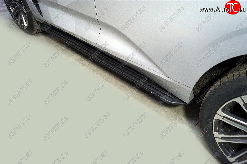 21 999 р. Пороги алюминиевые Slim Line ТСС Тюнинг  Changan UNI-V (2021-2025) лифтбэк (Black)  с доставкой в г. Майкоп