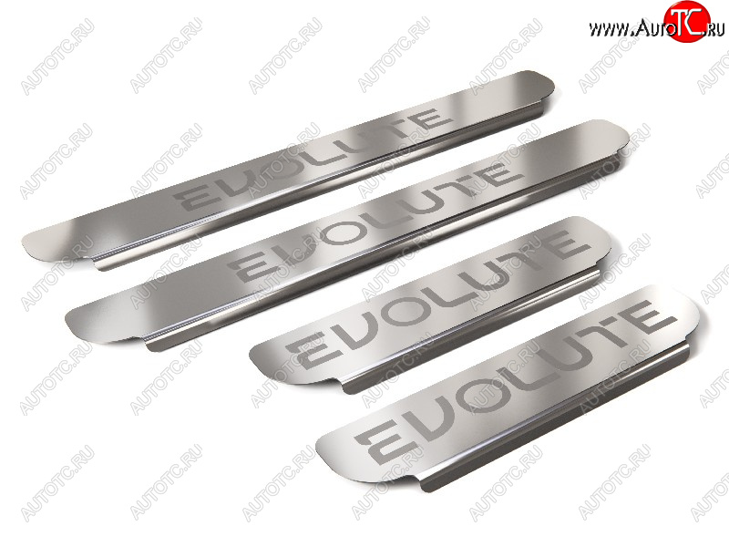 5 199 р. Накладки на пороги, ТСС Тюнинг  Evolute i-Joy (2022-2025) джип (лист шлифованный надпись EVOLUTE)  с доставкой в г. Майкоп
