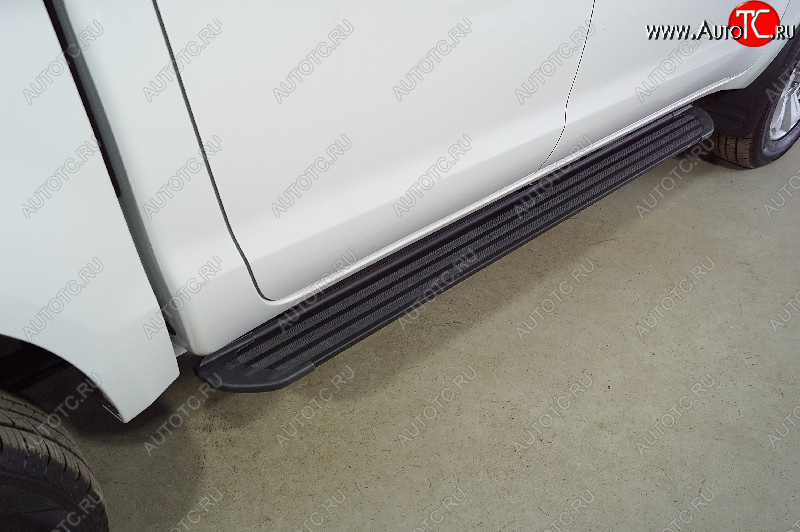 22 999 р. Пороги алюминиевые Slim Line ТСС Тюнинг  JAC T6 (2018-2024) пикап (Black)  с доставкой в г. Майкоп
